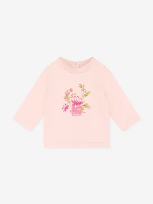 Etro Baby Girls Long Sleeve Logo T-Shirt in Pink