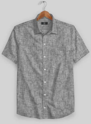 European Smoky Black Linen Shirt