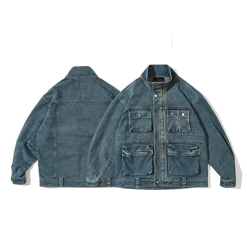 Faire Echo oversized large-pocket denim Jacket