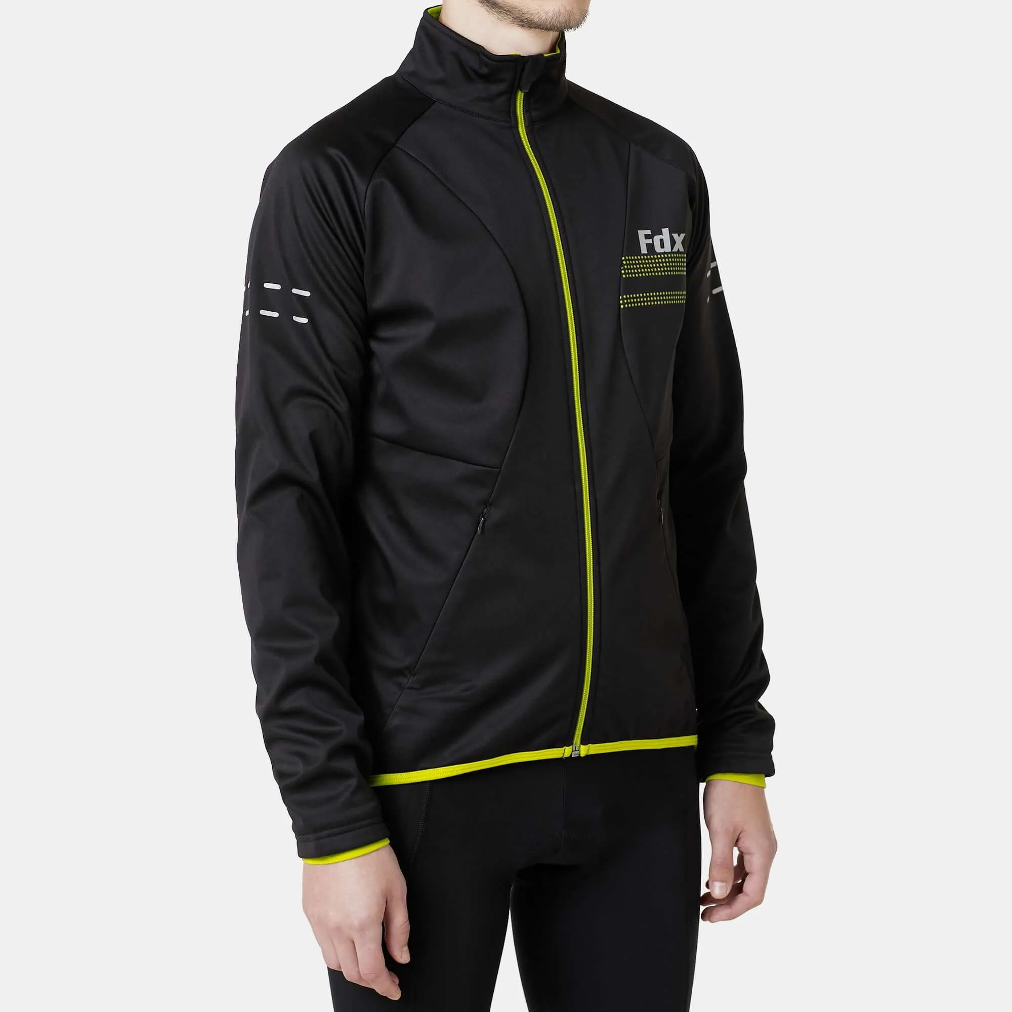 Fdx Arch Softshell Men's & Boy's Fluorescent Yellow Windproof & Water Resistant Cycling Jacket