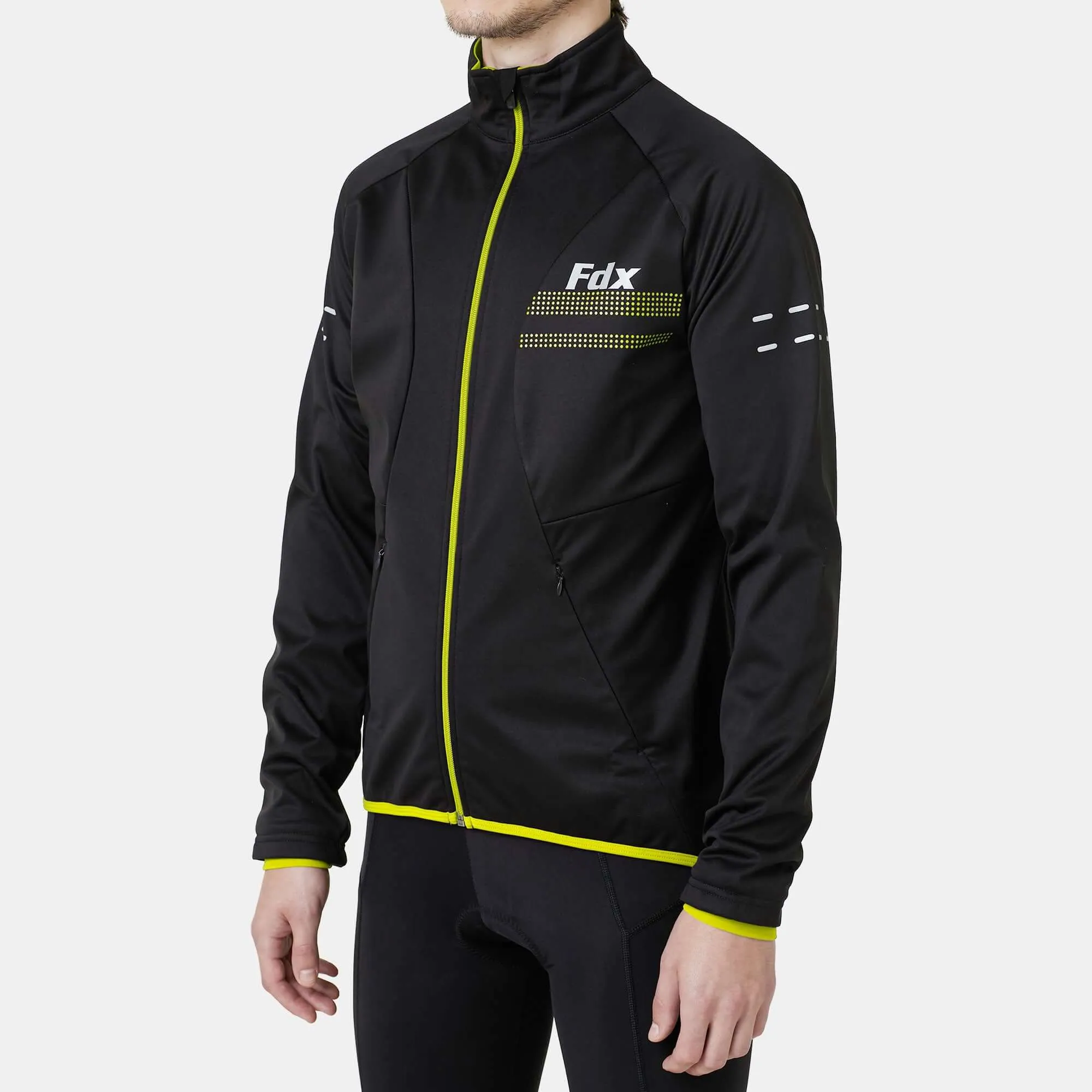 Fdx Arch Softshell Men's & Boy's Fluorescent Yellow Windproof & Water Resistant Cycling Jacket