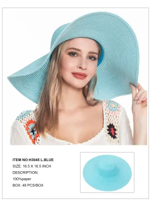 Floppy Foldable Beach Sun Hat-Lt.Blue