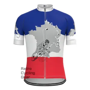France Cycling Map Short Sleeves Cycling Jersey
