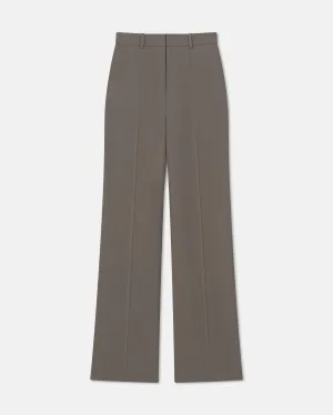 Franny - Twill Suiting Straight-Leg Pants - Gull Gray