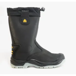 FS209 Unisex Leather Safety Boots Black
