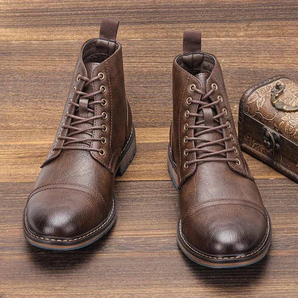 Funki Buys | Boots | Men's Faux Leather Smart Dress Boots