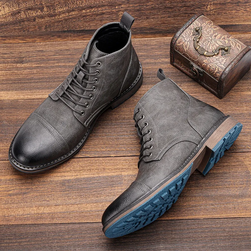 Funki Buys | Boots | Men's Faux Leather Smart Dress Boots