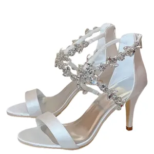 Funki Buys | Shoes | Women's Crystal Satin Wedding Sandals