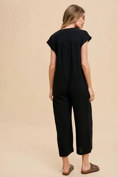 Gabby Gauze Button Down Jumpsuit