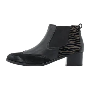 Gabor Animal Printed Ankle Boots Leather Black Colour For Women