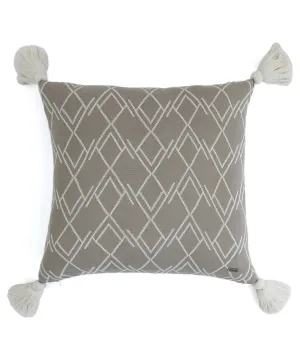 Gianna Cotton Knitted Decorative Natural & Stone Color 18 x 18 Inches Cushion Cover