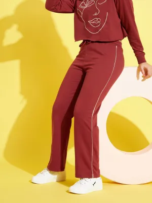 Girls Rust Terry Track Pants - Lyush Kids