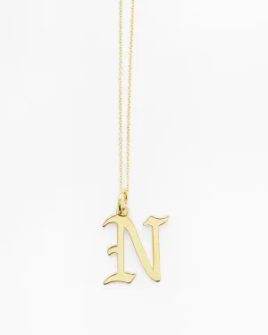 Gold Letter N Necklace