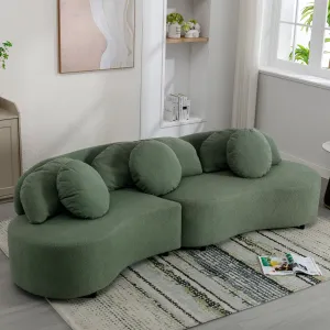Green Modern Living Room Sofa Lamb Velvet Upholstered Couch Furniture for Home or Office, Green