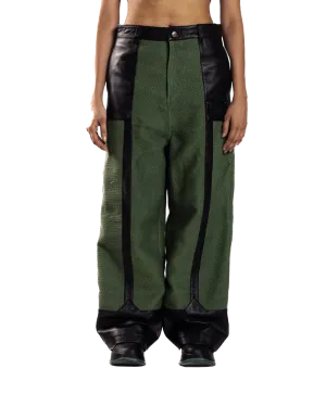 GREEN WIDE-LEGGED TROUSERS