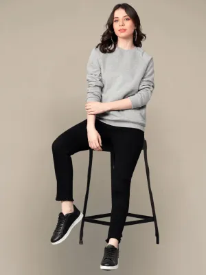 Grey Crew Neck Cotton Sweatshirt