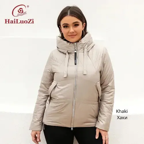 HaiLuoZi Spring Autumn Women's Jacket Casual Fashion Side Zipper Plus