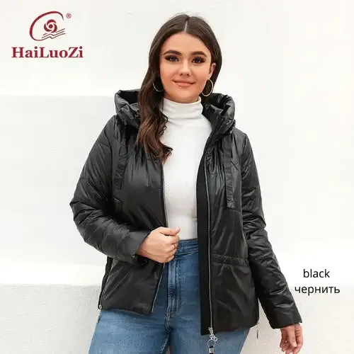 HaiLuoZi Spring Autumn Women's Jacket Casual Fashion Side Zipper Plus