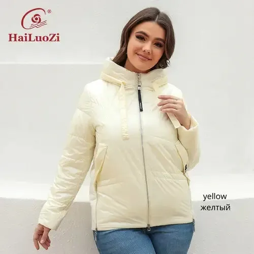 HaiLuoZi Spring Autumn Women's Jacket Casual Fashion Side Zipper Plus