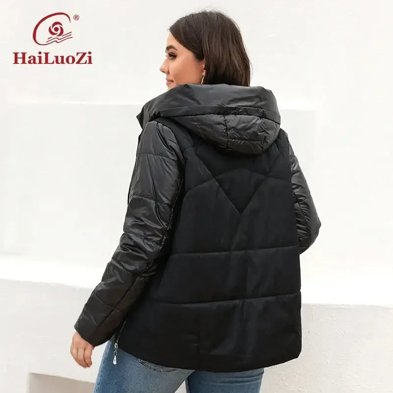 HaiLuoZi Spring Autumn Women's Jacket Casual Fashion Side Zipper Plus