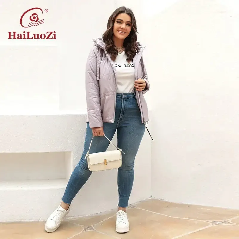 HaiLuoZi Spring Autumn Women's Jacket Casual Fashion Side Zipper Plus