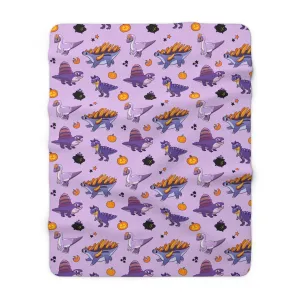 Halloween Dinos - Purple Sherpa Fleece Blanket