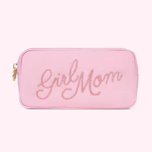 Hand Embroidered Girl Mom Small Pouch