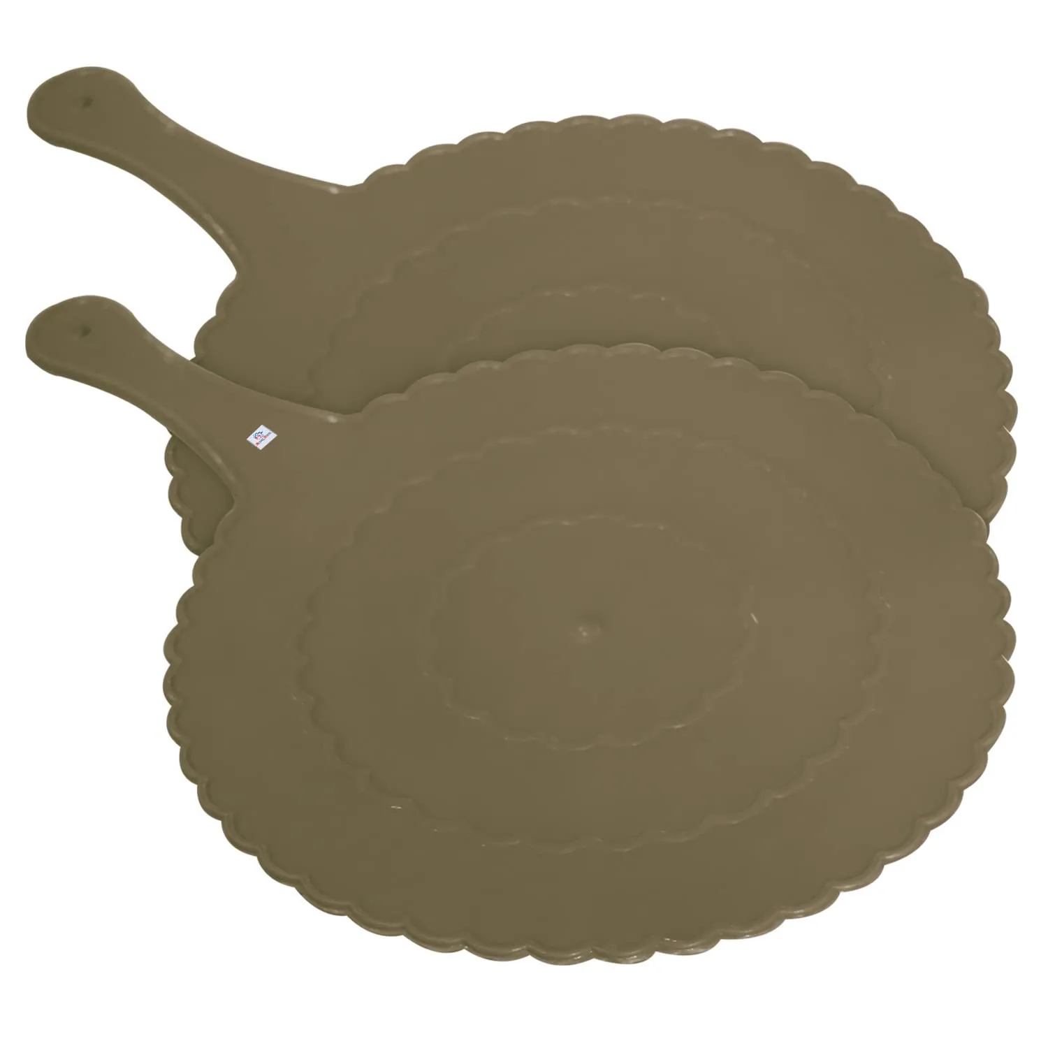 Heart Home Plastic Lightweight Handfan|Hath Pankha|Beejna for Natural Cooling Air Home Decor and Travel Useful, Pack of 2 (Gray)