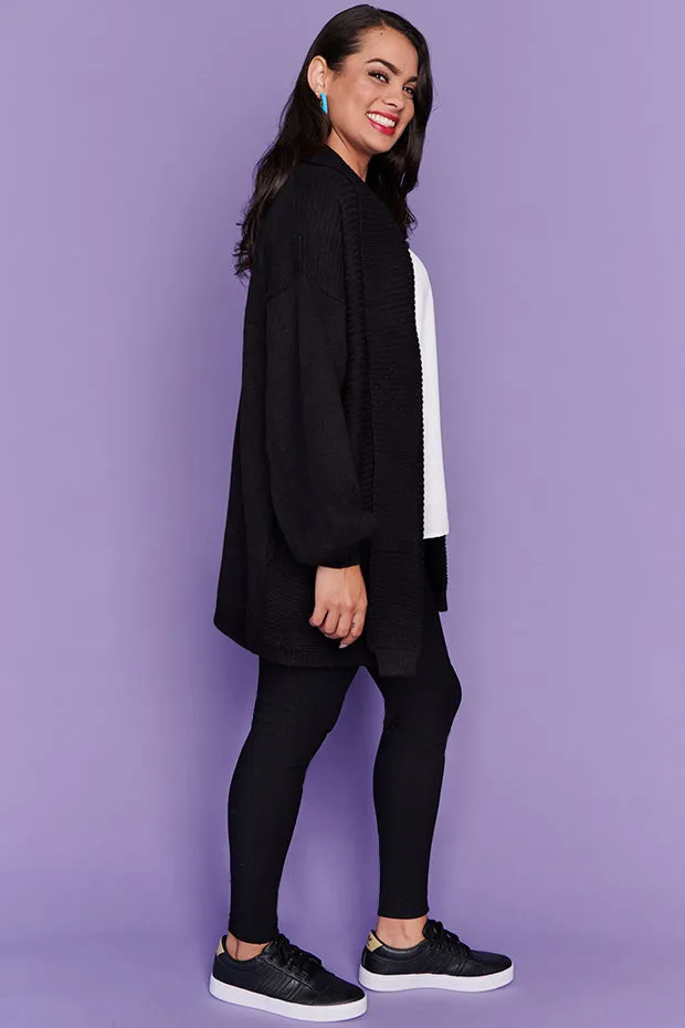 Helena Black Knit Cardi