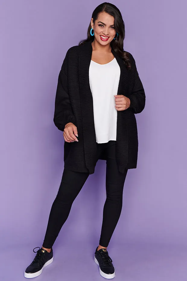 Helena Black Knit Cardi