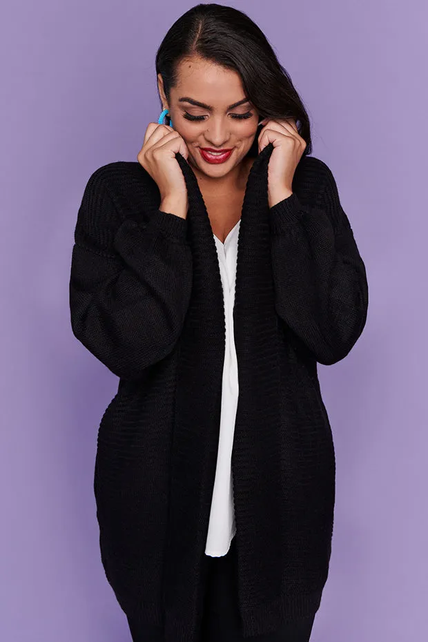 Helena Black Knit Cardi