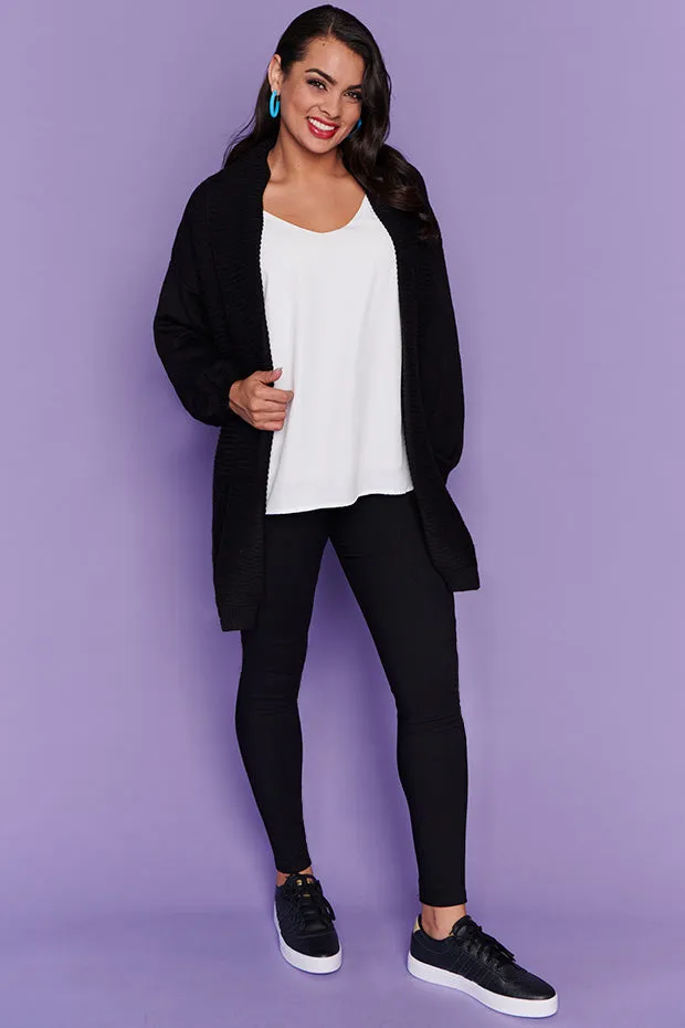 Helena Black Knit Cardi