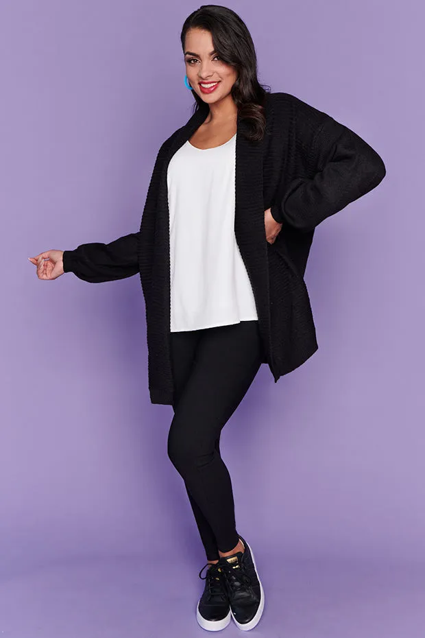 Helena Black Knit Cardi