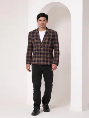 Heritage Navy Plaid Blazer