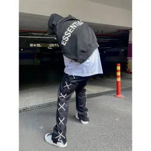 High Street Reflective Bandage Pants High Street Hip Hop Trendy Brand Pants