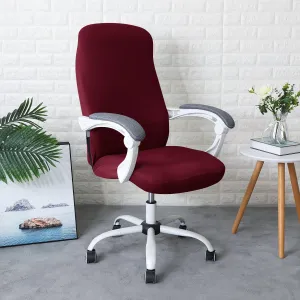 HOKIPO 140gsm Stretchable Office Chair Cover, Burgundy - Medium / Large