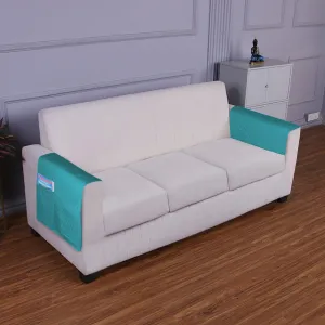 HOKIPO 2 Pcs Quilted Sofa Armrest Cover, Teal