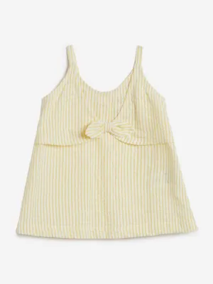 HOP Baby Yellow Striped Bow Design Top