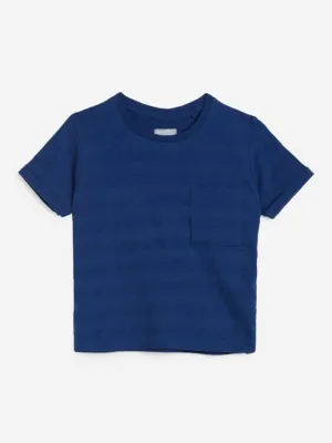 HOP Kids Blue Striped Pure Cotton T-Shirt