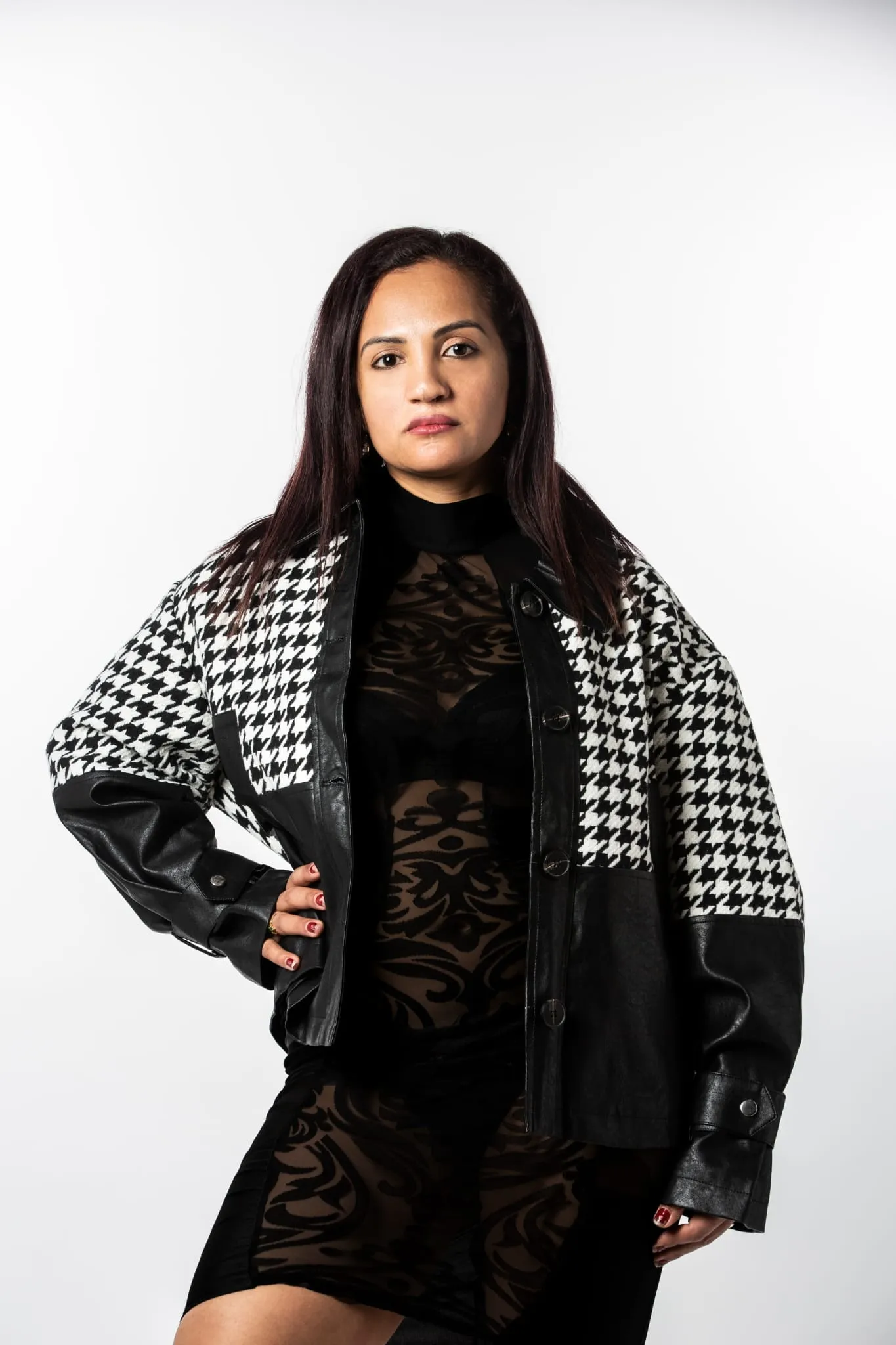 Houndstooth Splice Jacket