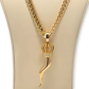 Italian Horn Pendant – 14K Gold Men’s Pendant
