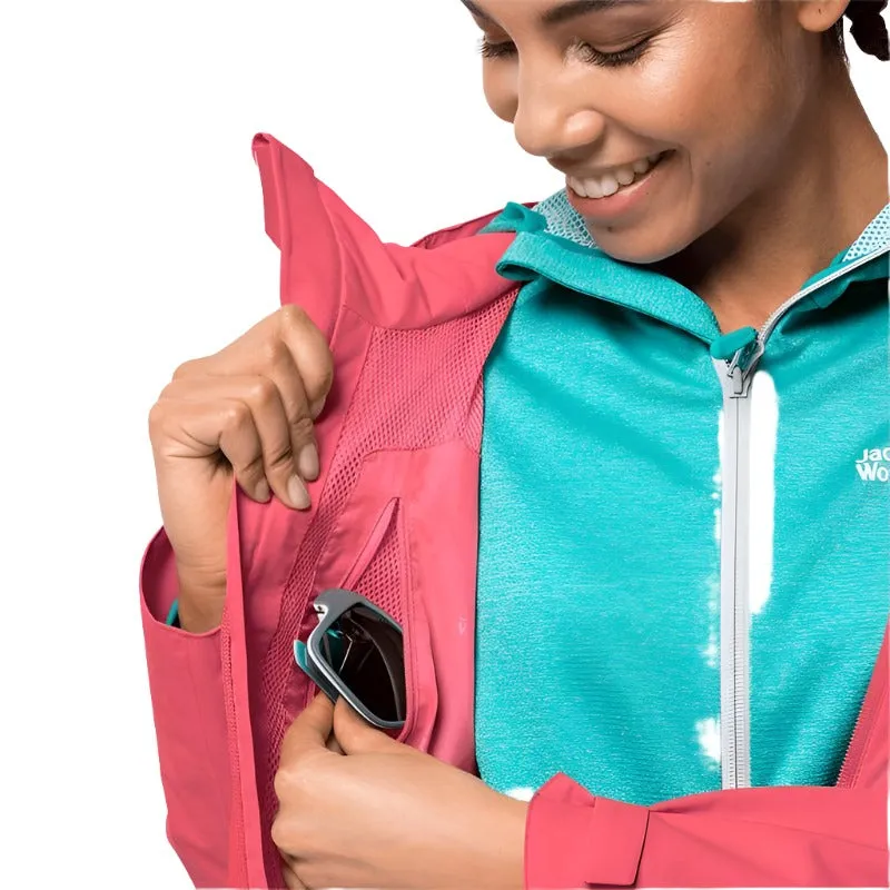 Jack Wolfskin Eagle Peak Women's Waterproof Jacket - Coral Pink