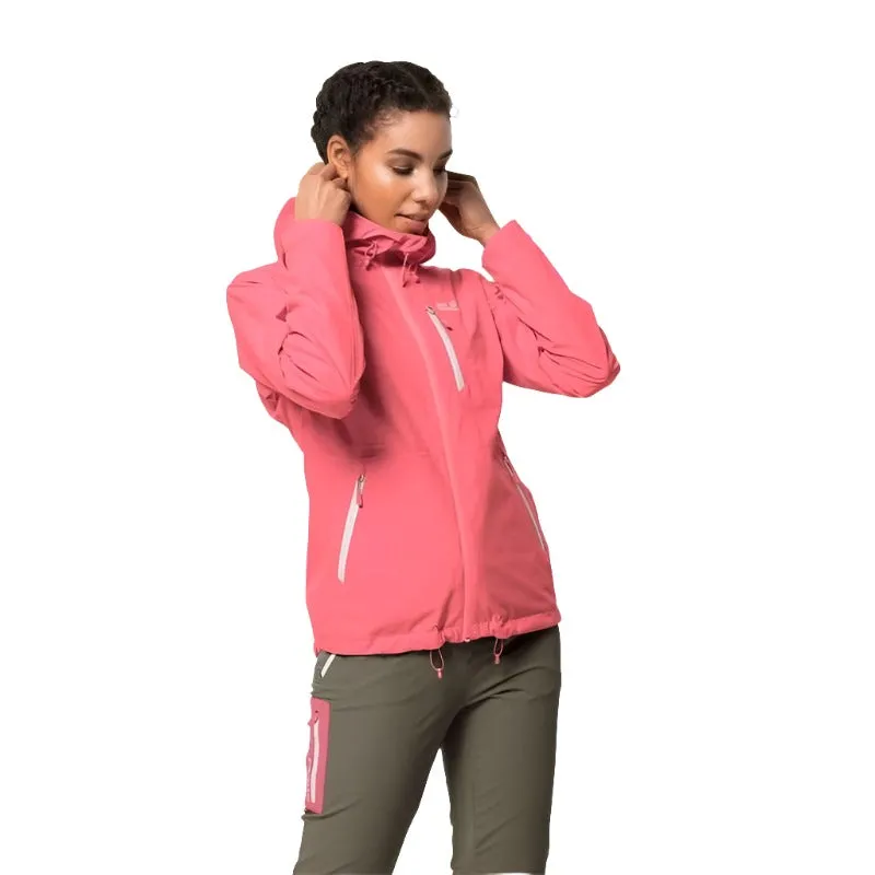 Jack Wolfskin Eagle Peak Women's Waterproof Jacket - Coral Pink