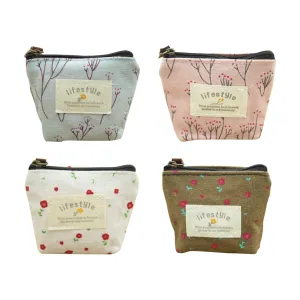 Japanese small fresh pastoral floral coin purse romantic pastoral style storage bag key bag