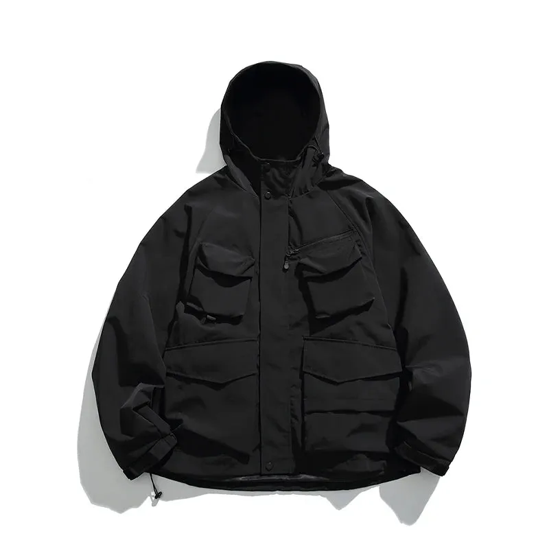 Japanese Streetwear Trend Windbreaker Cargo Hooded Jacket - Casual Hoodie