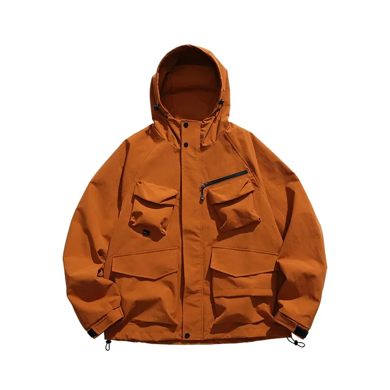 Japanese Streetwear Trend Windbreaker Cargo Hooded Jacket - Casual Hoodie