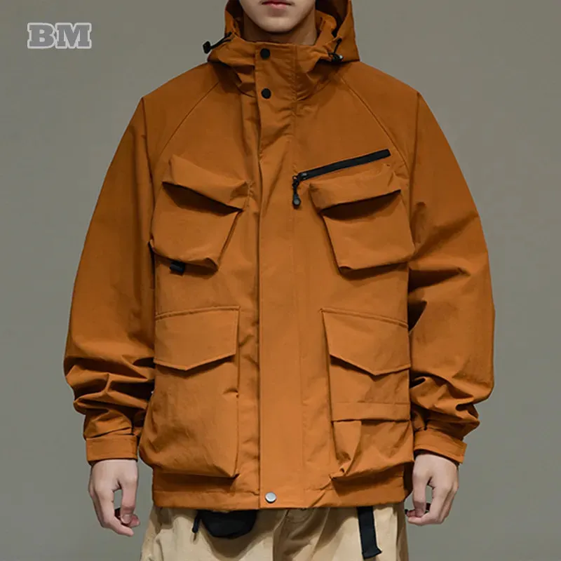 Japanese Streetwear Trend Windbreaker Cargo Hooded Jacket - Casual Hoodie