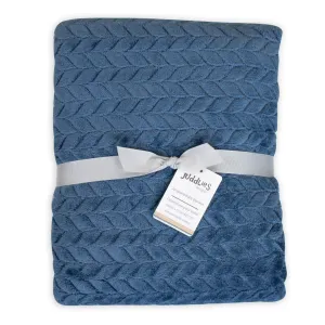 Juddlies Jacquard Flannel Baby Blanket - Navy