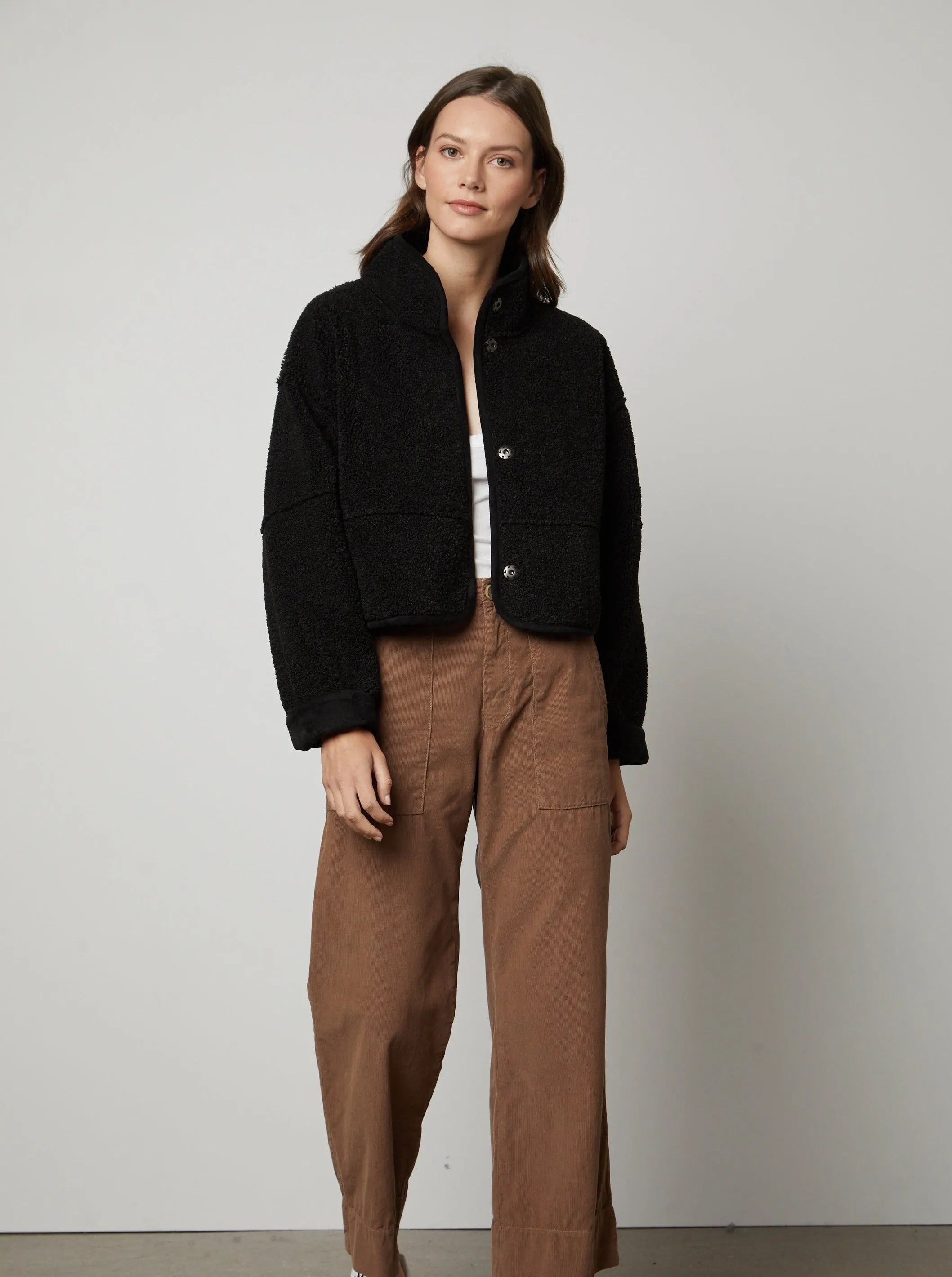 Kelly | Cropped Reversible Lux Sherpa Coat