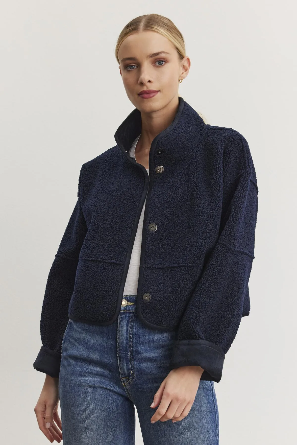 Kelly | Cropped Reversible Lux Sherpa Coat